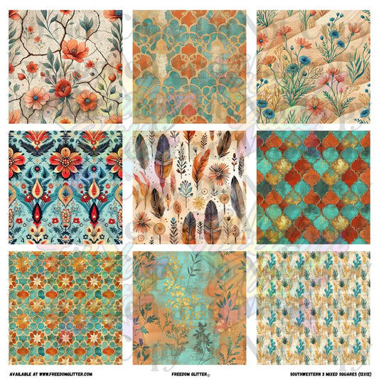 Mixed Squares - Southwestern 3 (Printed Vinyl)