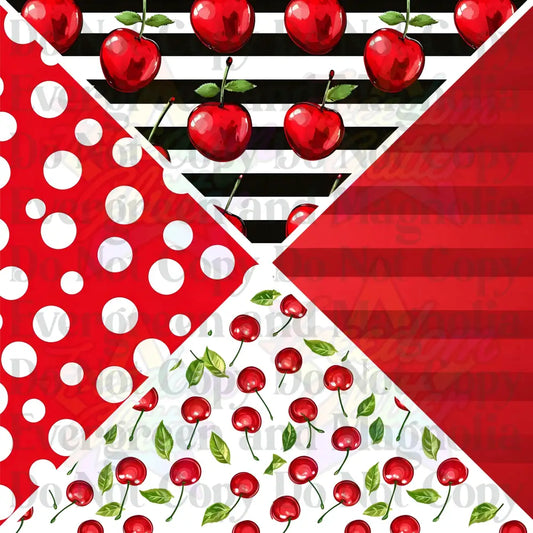 Mixed Triangles - Cherries (Printed Vinyl)