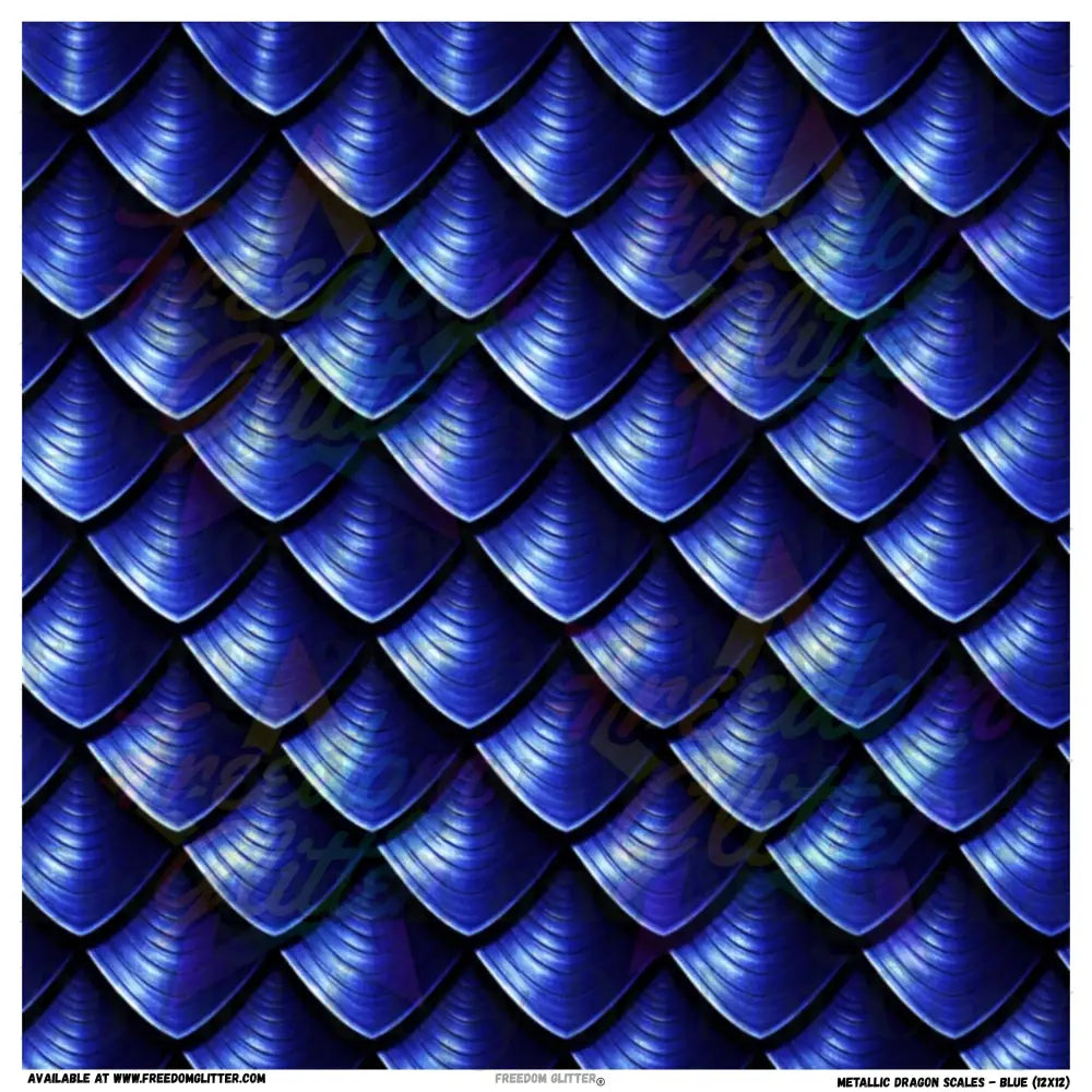 Metallic Dragon Scales - Blue (Printed Vinyl)