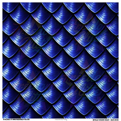 Metallic Dragon Scales - Blue (Printed Vinyl)