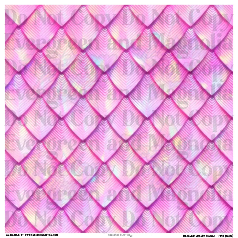 Metallic Dragon Scales - Pink (Printed Vinyl)