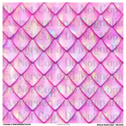 Metallic Dragon Scales - Pink (Printed Vinyl)