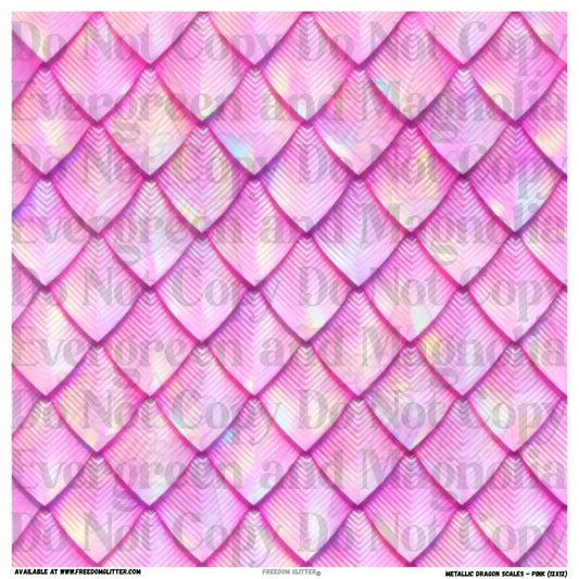 Metallic Dragon Scales - Pink (Printed Vinyl)