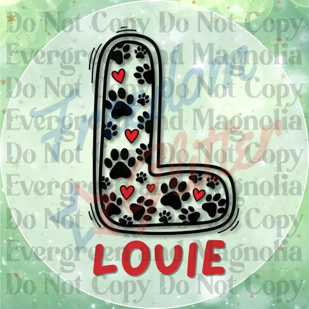 Customized Christmas Pet Gift Tags - Doodle Paw Prints