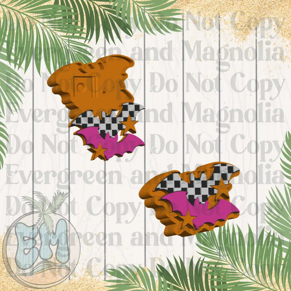 Neon checkered bats