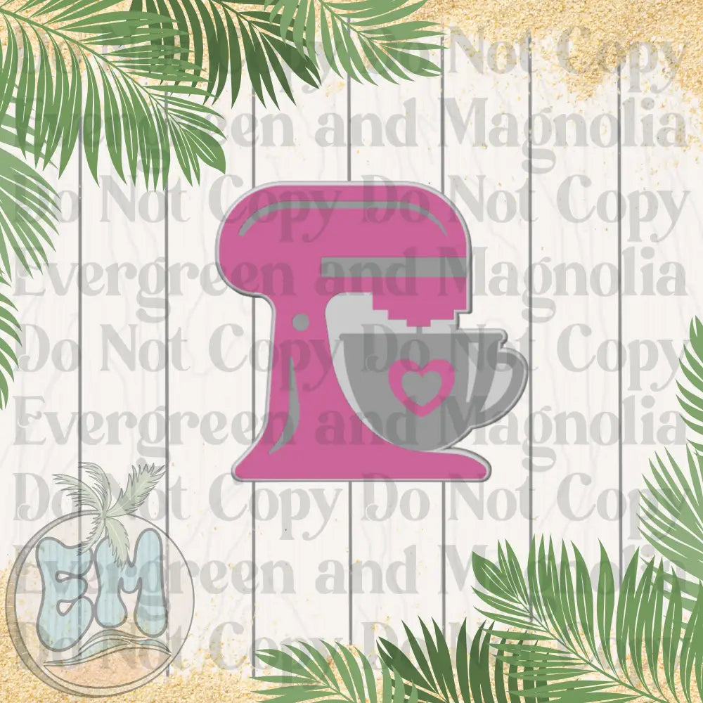 Pink heart kitchen mixer