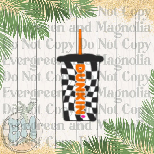 Checkered iced coffee