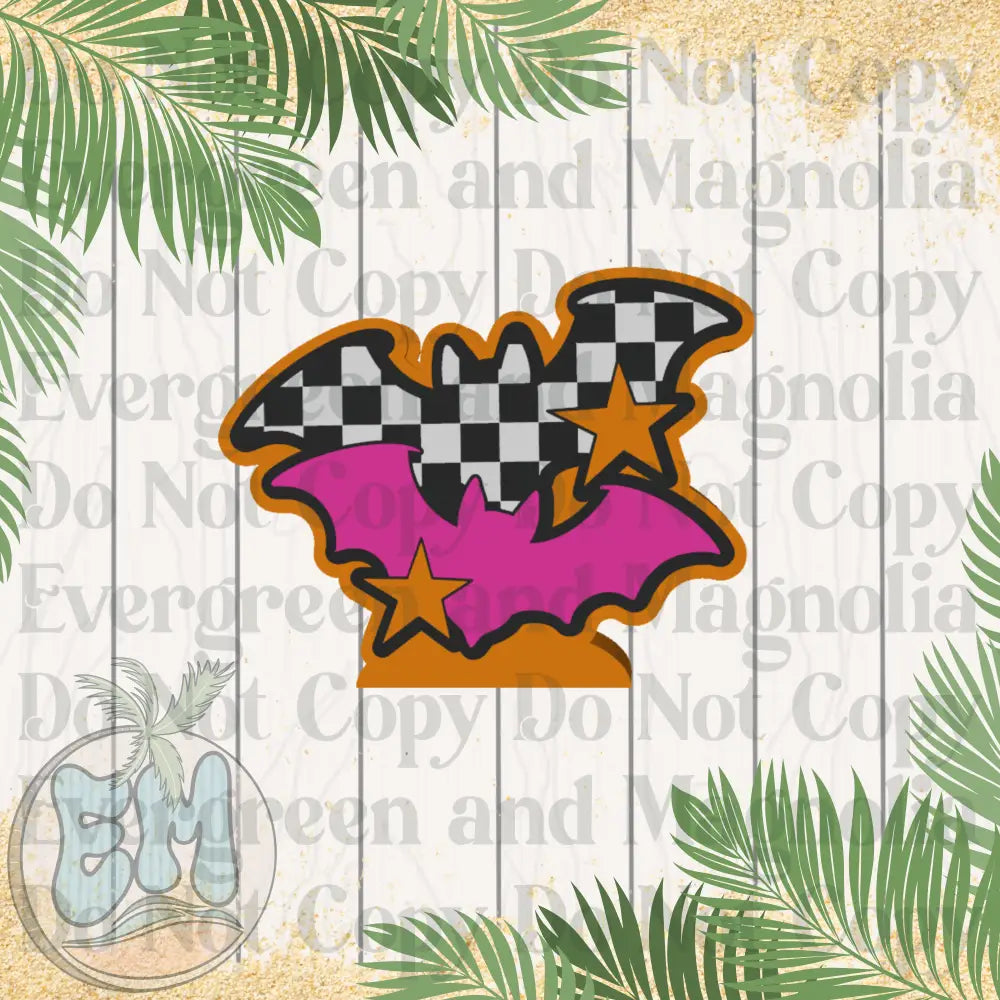 Neon checkered bats