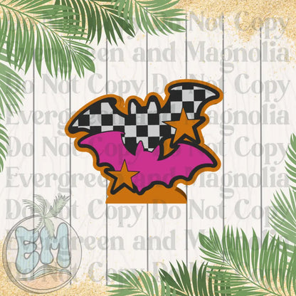 Neon checkered bats