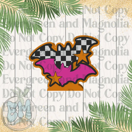 Neon checkered bats