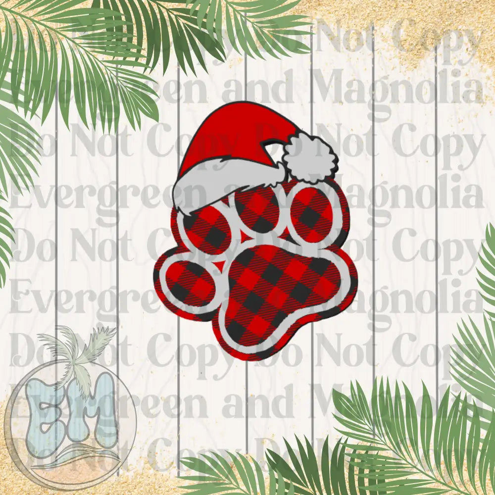 Red santa paw print