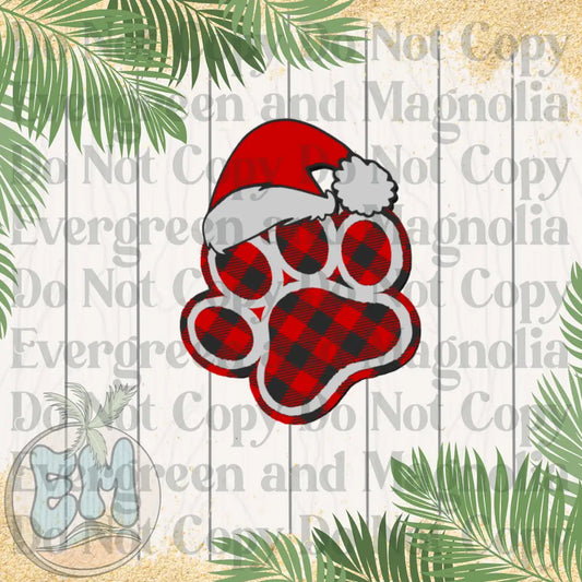 Red santa paw print