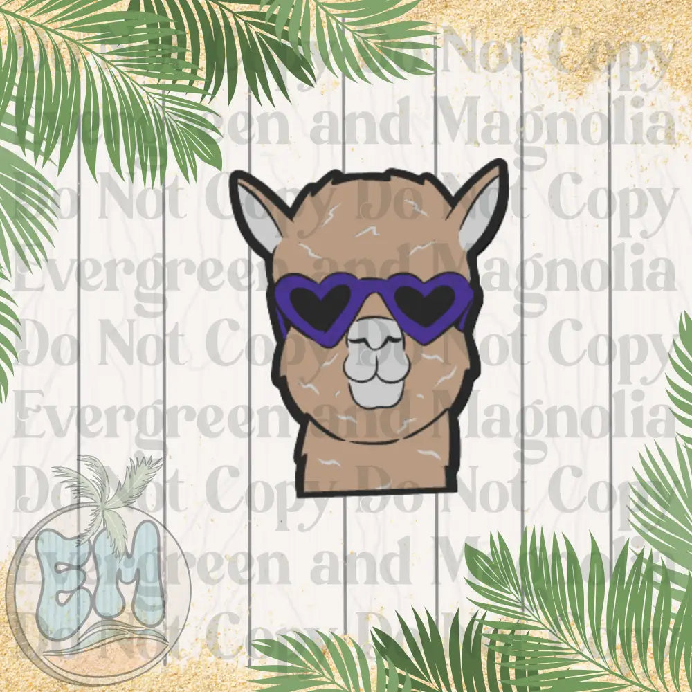 Blue glasses llama