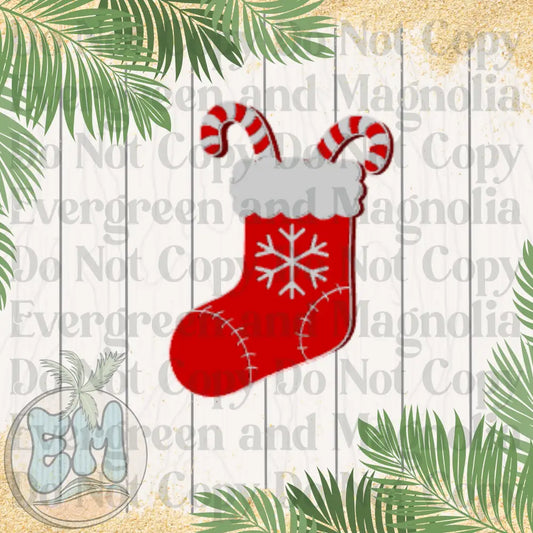 Candy cane stocking