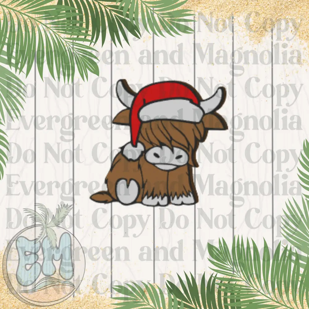 Santa highland cow