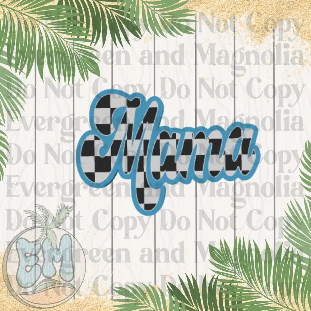 Checkered mama (blue)