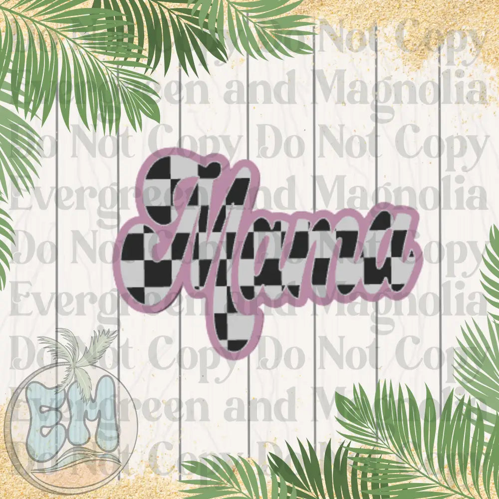 Checkered mama (light pink)