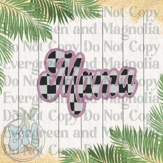 Checkered mama (light pink)