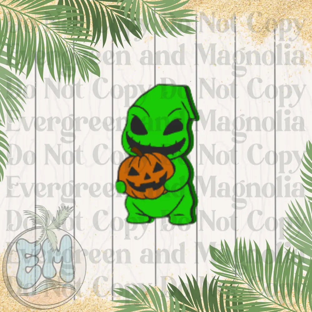 Spooky green halloween man
