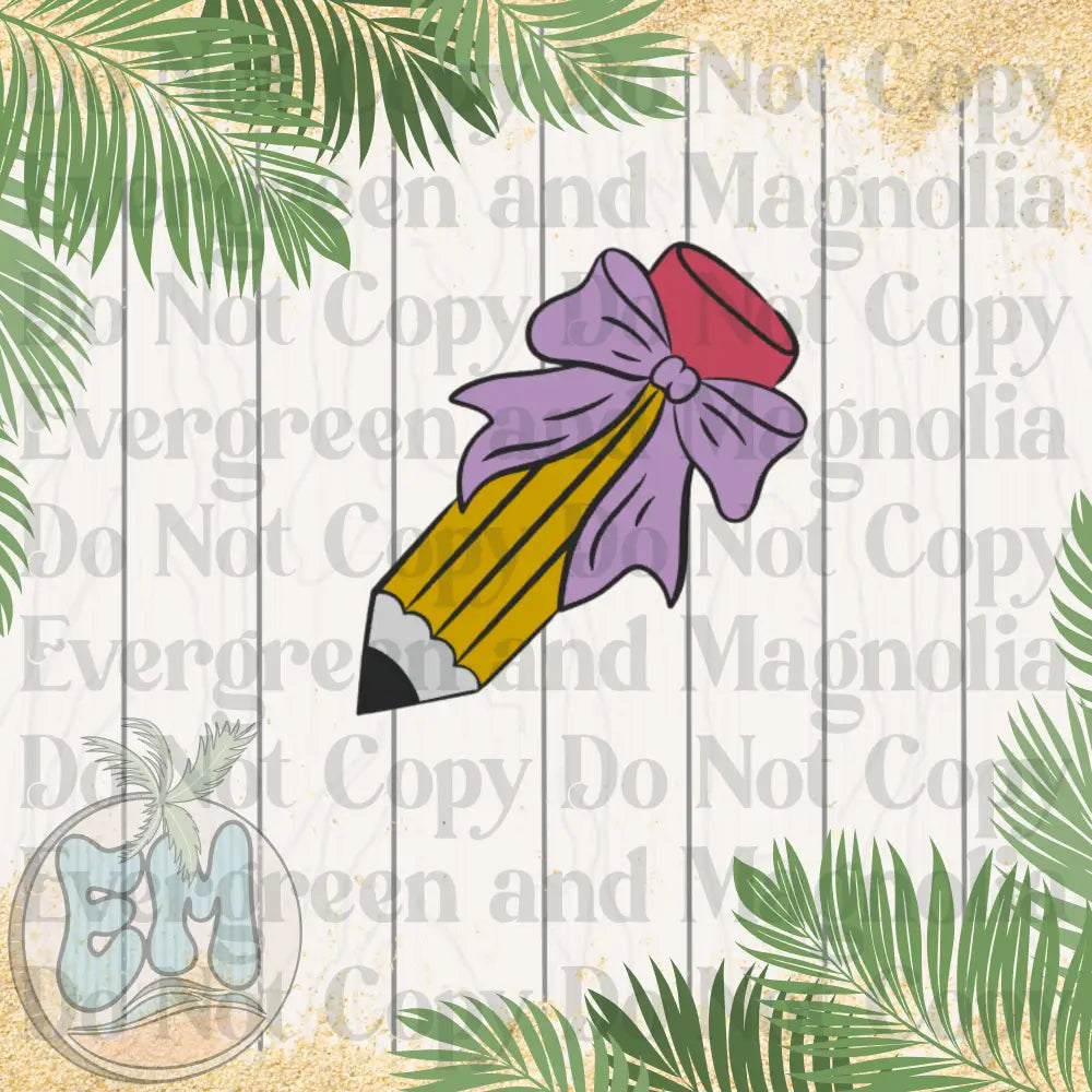 Purple bow pencil