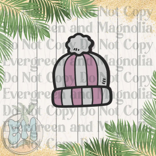 Pink striped beanie