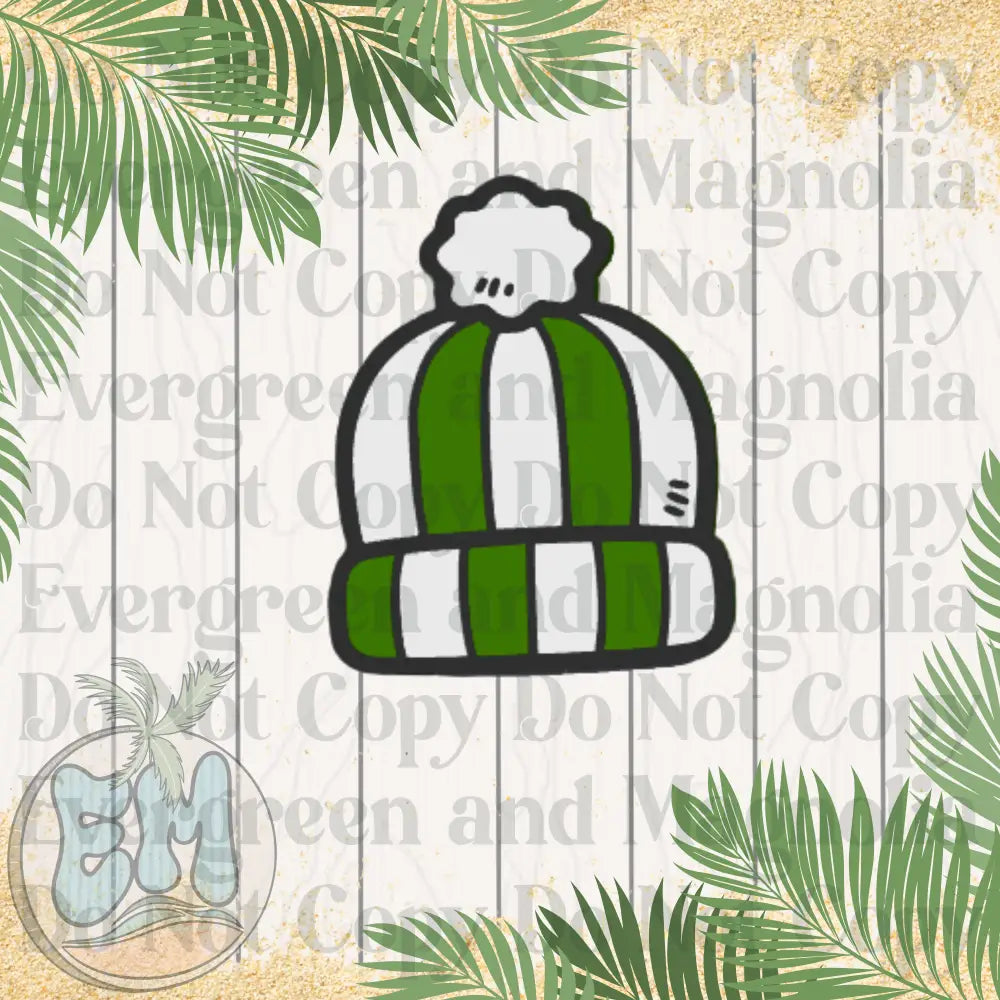 Green striped beanie