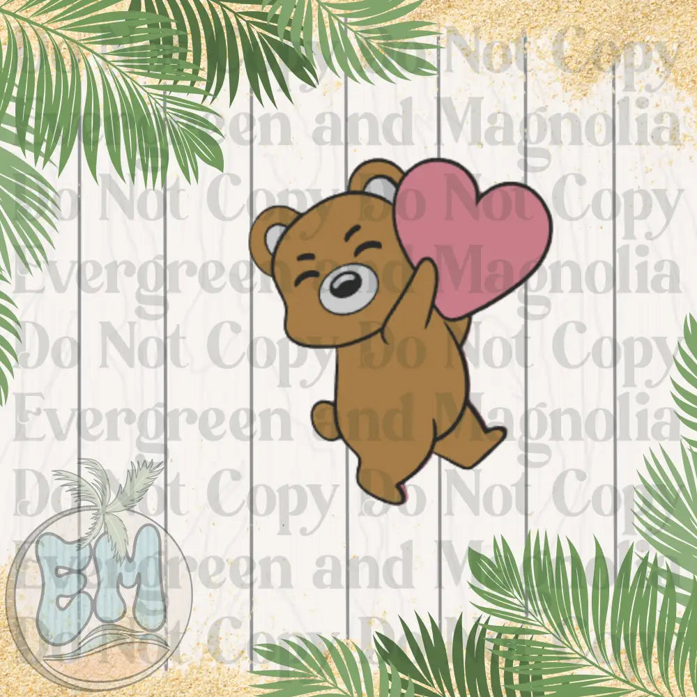 Pink heart bear
