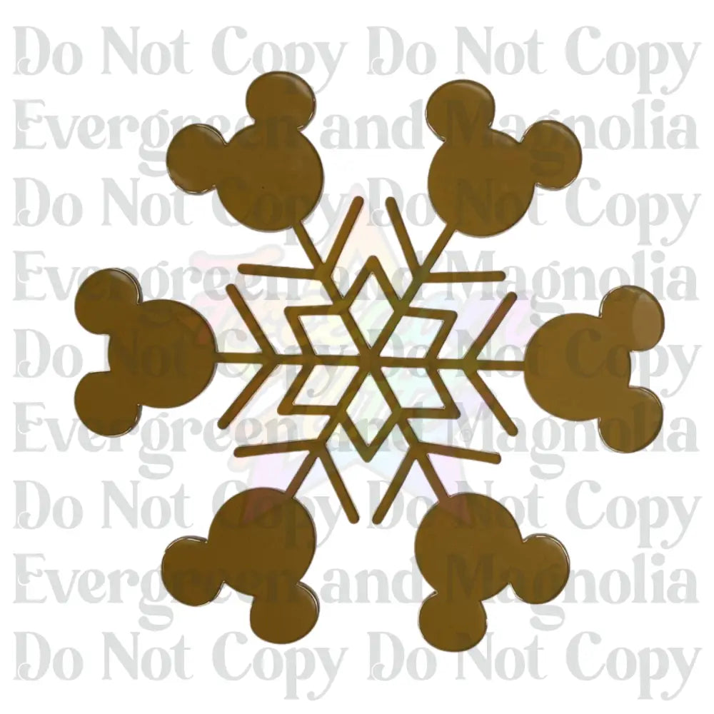 Mouse Head Snowflake 1 Acrylic Ornament Blank – 4"