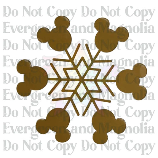 Mouse Head Snowflake 1 Acrylic Ornament Blank – 4"