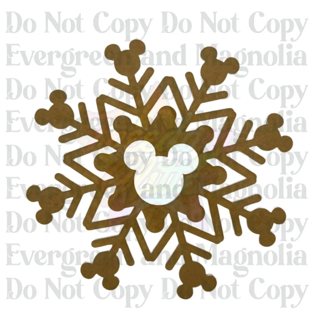 Mouse Head Snowflake 2 Acrylic Ornament Blank – 4"