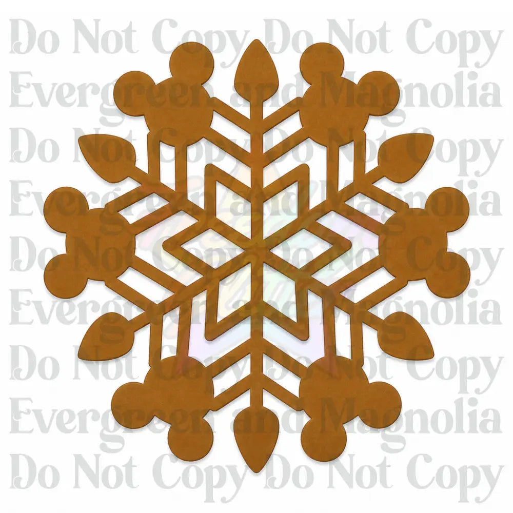 Mouse Head Snowflake 3 Acrylic Ornament Blank – 4"