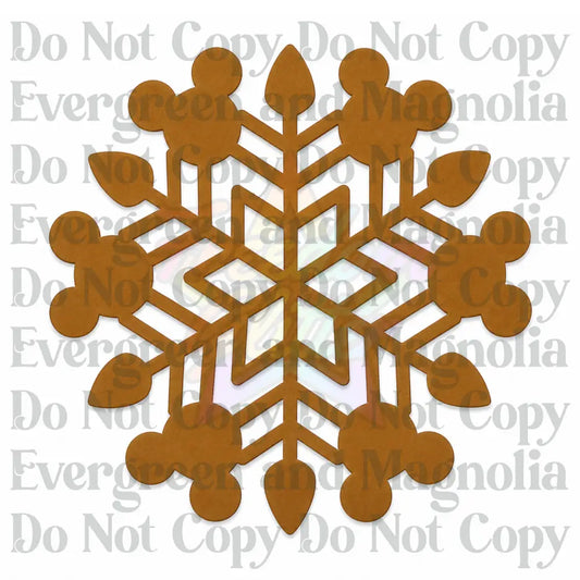 Mouse Head Snowflake 3 Acrylic Ornament Blank – 4"