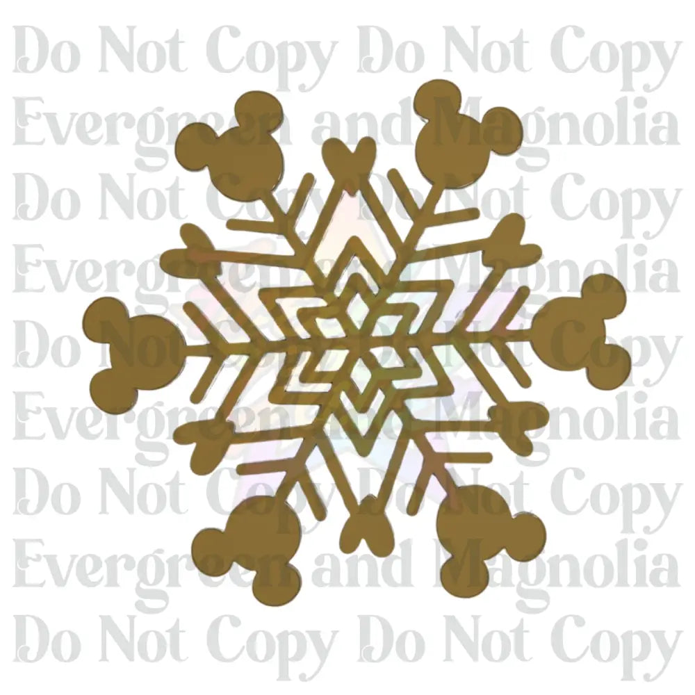 Mouse Head Snowflake 4 Acrylic Ornament Blank – 4"