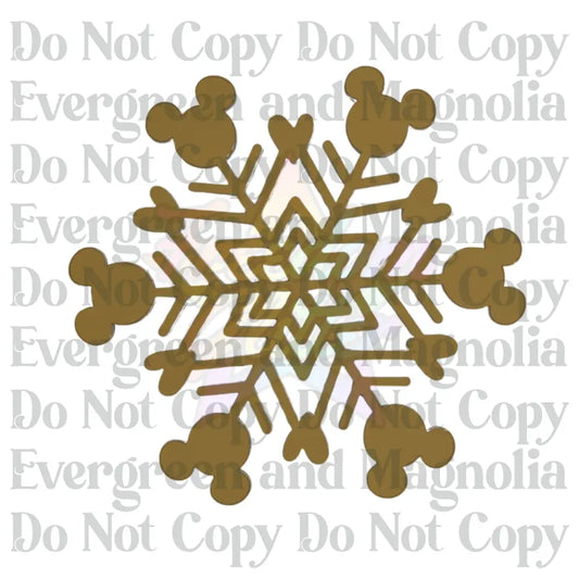 Mouse Head Snowflake 4 Acrylic Ornament Blank – 4"