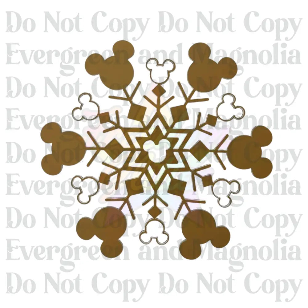 Mouse Head Snowflake 5 Acrylic Ornament Blank – 4"