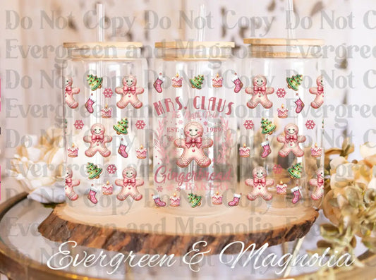 Mrs Claus The North Pole glass can