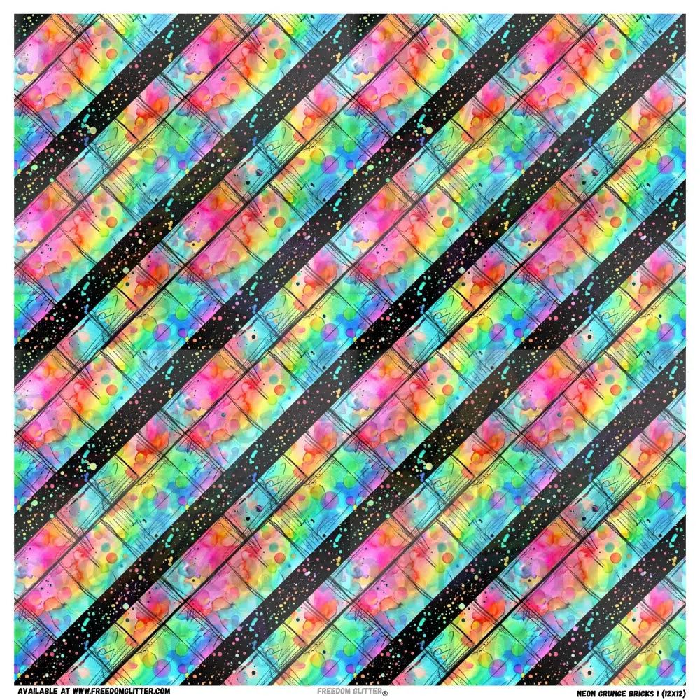 Neon Grunge Bricks 1 (Printed Vinyl)