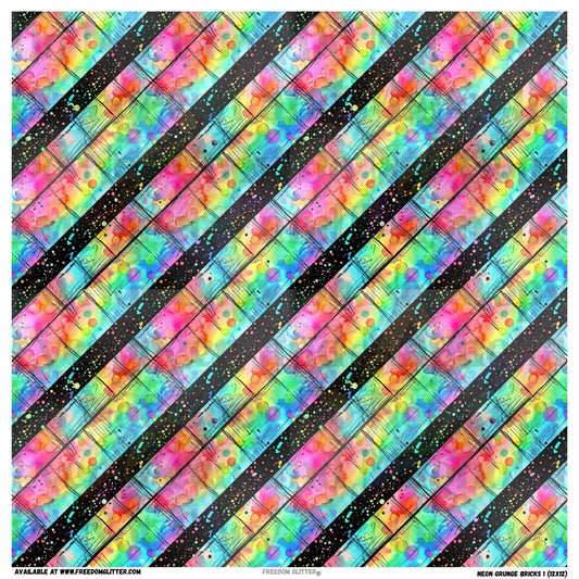 Neon Grunge Bricks 1 (Printed Vinyl)