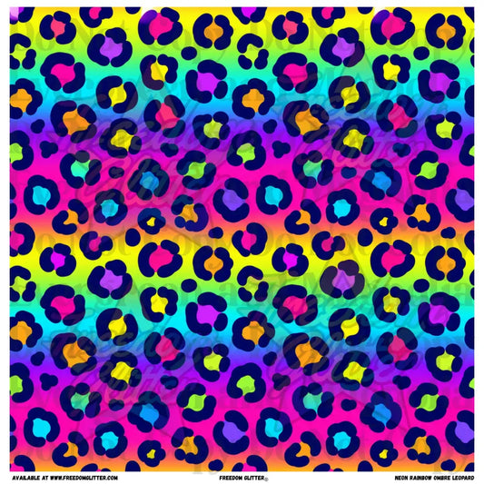 Neon Rainbow Ombre Leopard (Printed Vinyl)