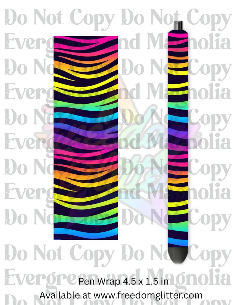 Neon Rainbow Ombre Zebra 2 (Printed Vinyl)