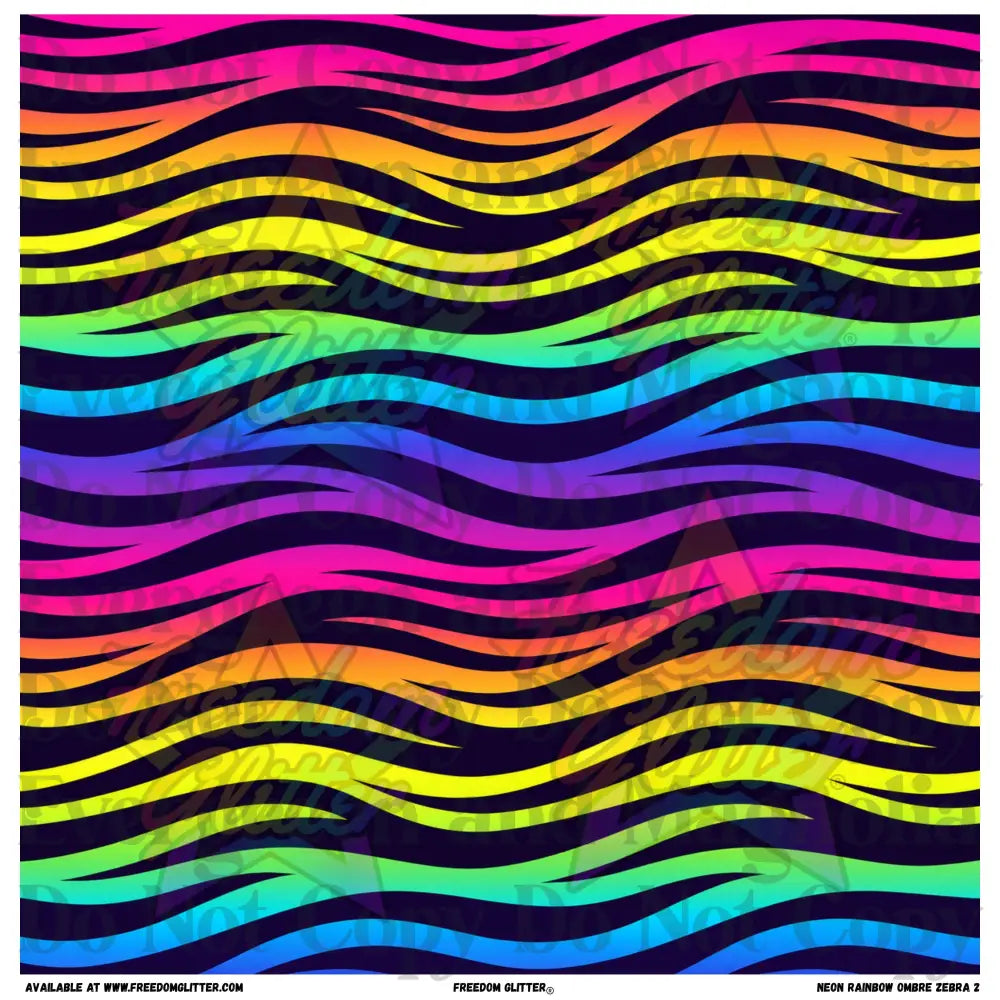 Neon Rainbow Ombre Zebra 2 (Printed Vinyl)