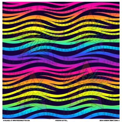 Neon Rainbow Ombre Zebra 2 (Printed Vinyl)
