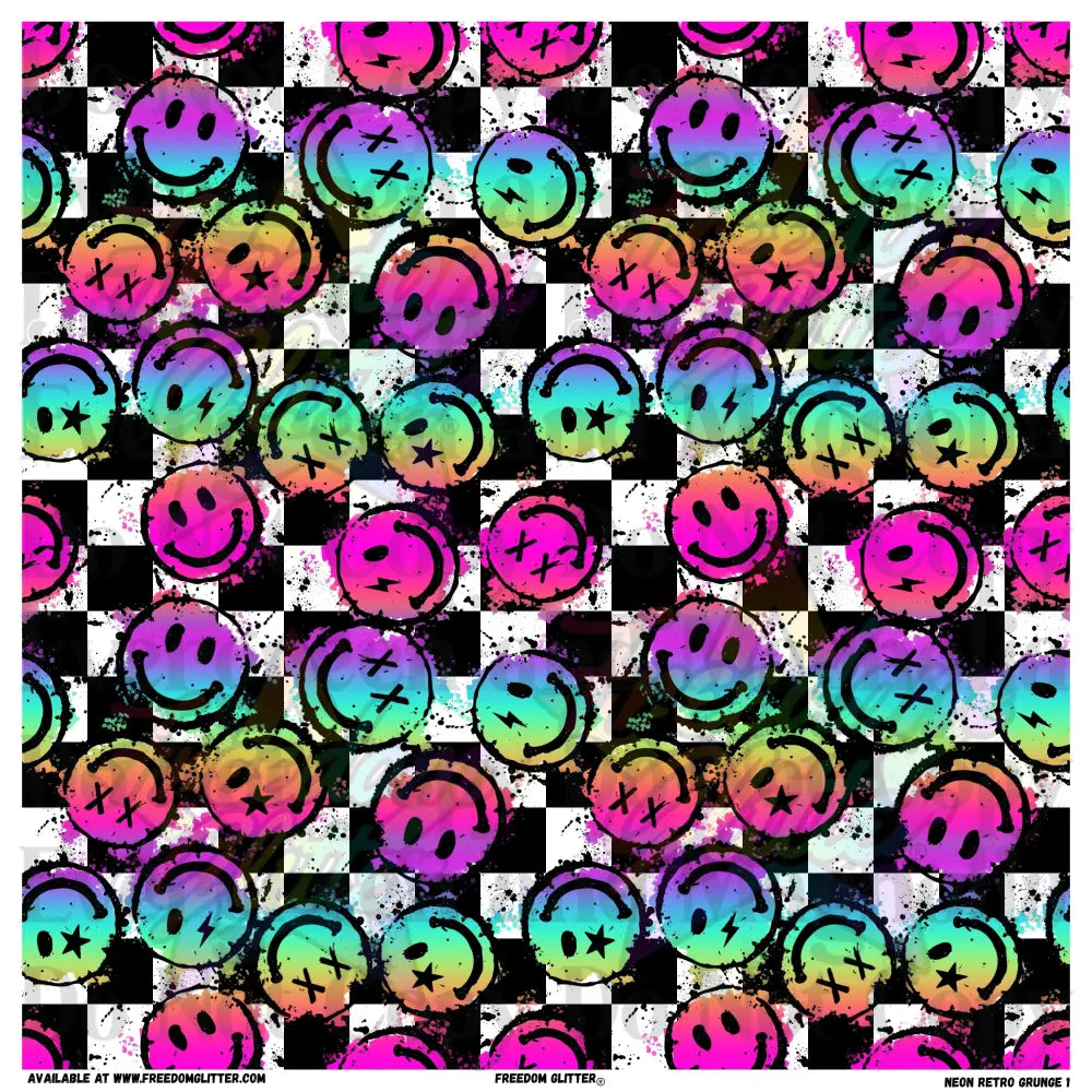 Neon Retro Grunge 1 (Printed Vinyl)
