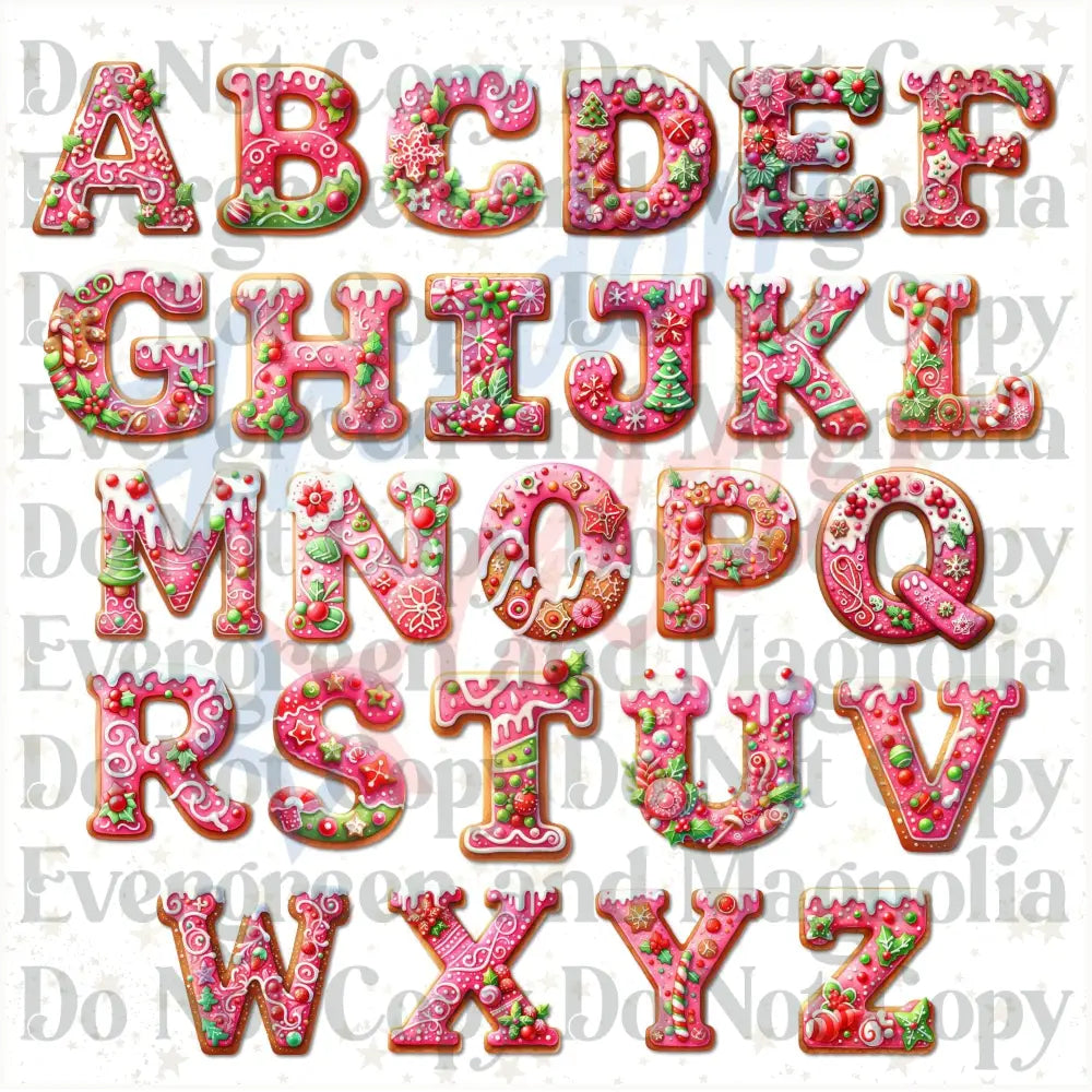 Customized Christmas Gift Tags - Pink & Green Gingerbread