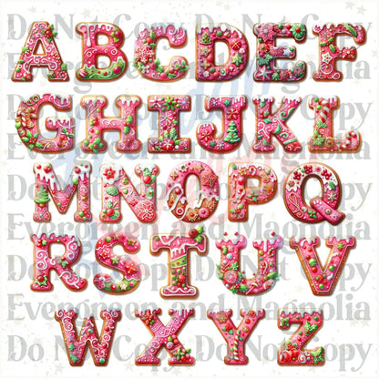 Customized Christmas Gift Tags - Pink & Green Gingerbread