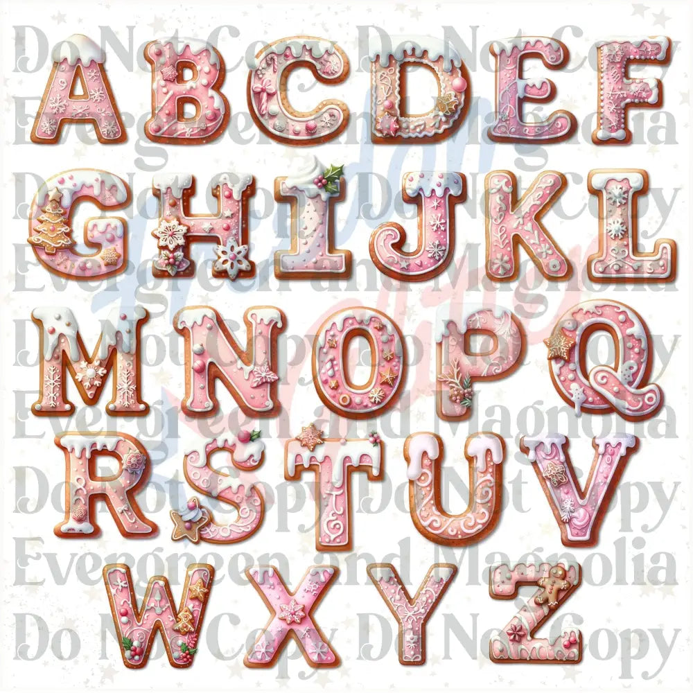 Customized Christmas Gift Tags - Pink Gingerbread