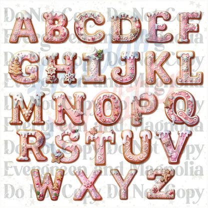 Customized Christmas Gift Tags - Pink Gingerbread