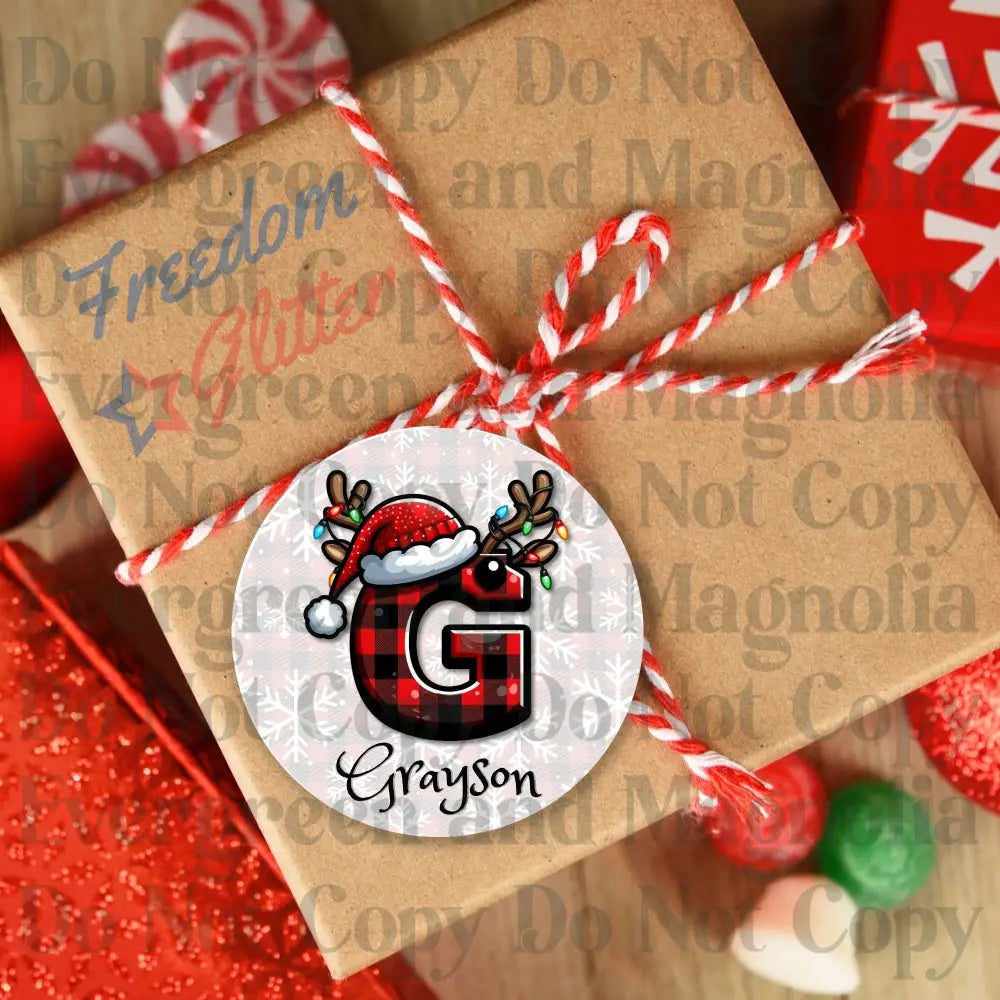 Customized Christmas Gift Tags - Plaid
