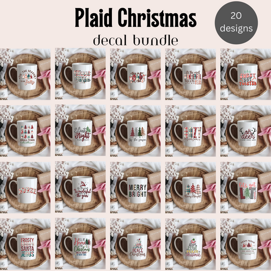 Plaid Christmas UVDTF Decal Bundle