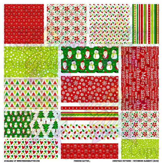 Patchwork Elements - Christmas Patterns (Printed Vinyl)